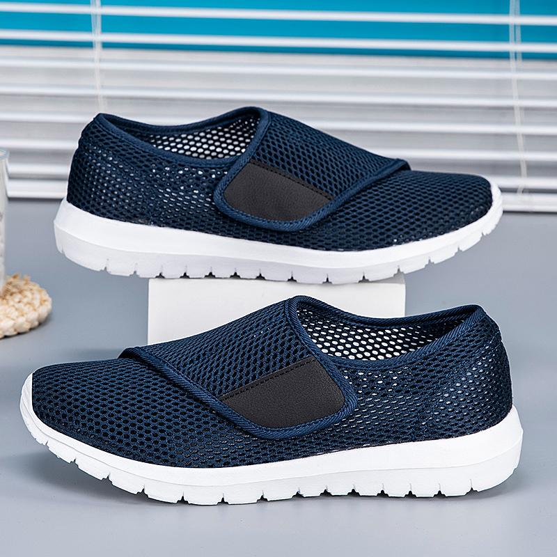 Zapatos Cómodos para Hombre sin Cordones con Eversión del Pulgar Ajustables para Pies Anchos Deformados Diabéticos Malla Transpirable Zapatos Casuales para Caminar para Hombre