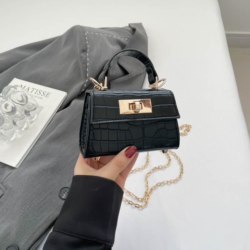 

Solid color texture stone pattern fashionable new retro temperament simple summer casual shoulder portable small square bag