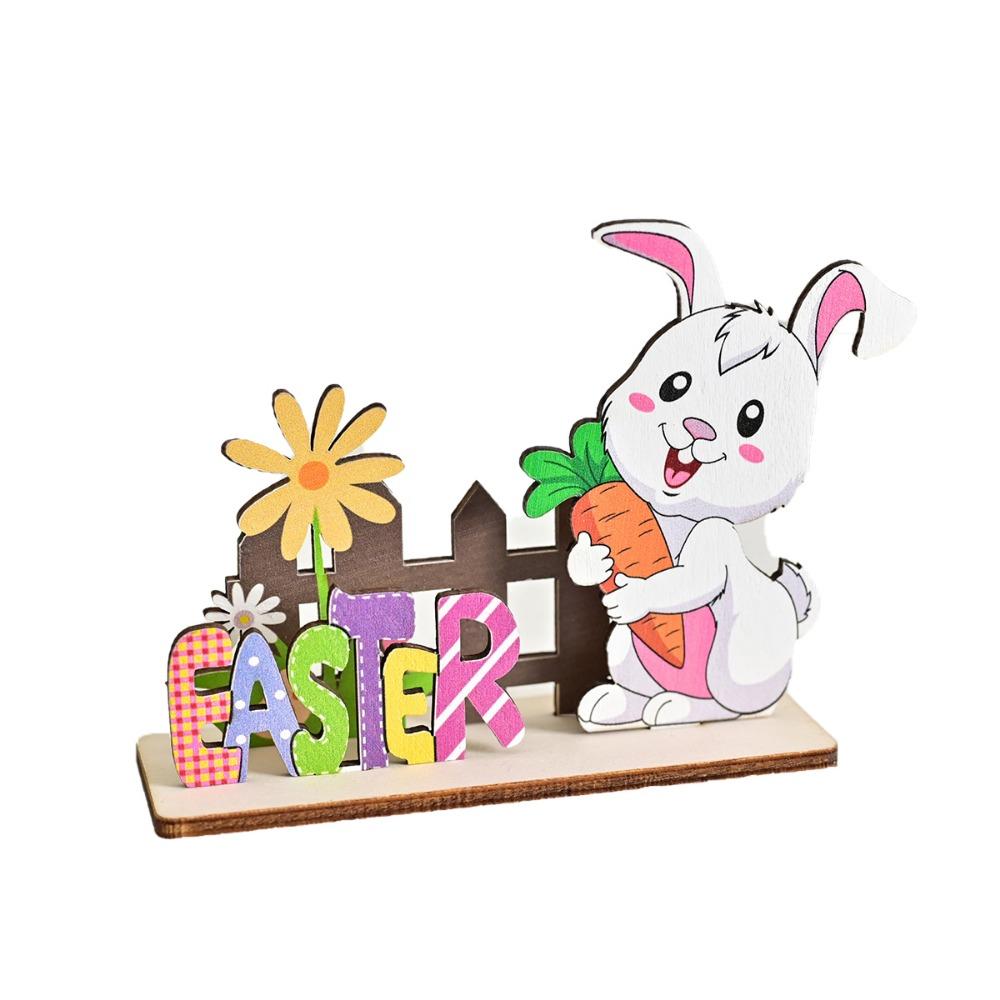 Cartoon Easter Bunny Ornaments Cute Colorful Easter Ornaments Easter Wooden Ornaments  Desktop