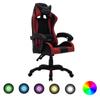Day and Night - Day and Night Gaming Chair RGB LED Lights Wine and Black Synthetic Leather