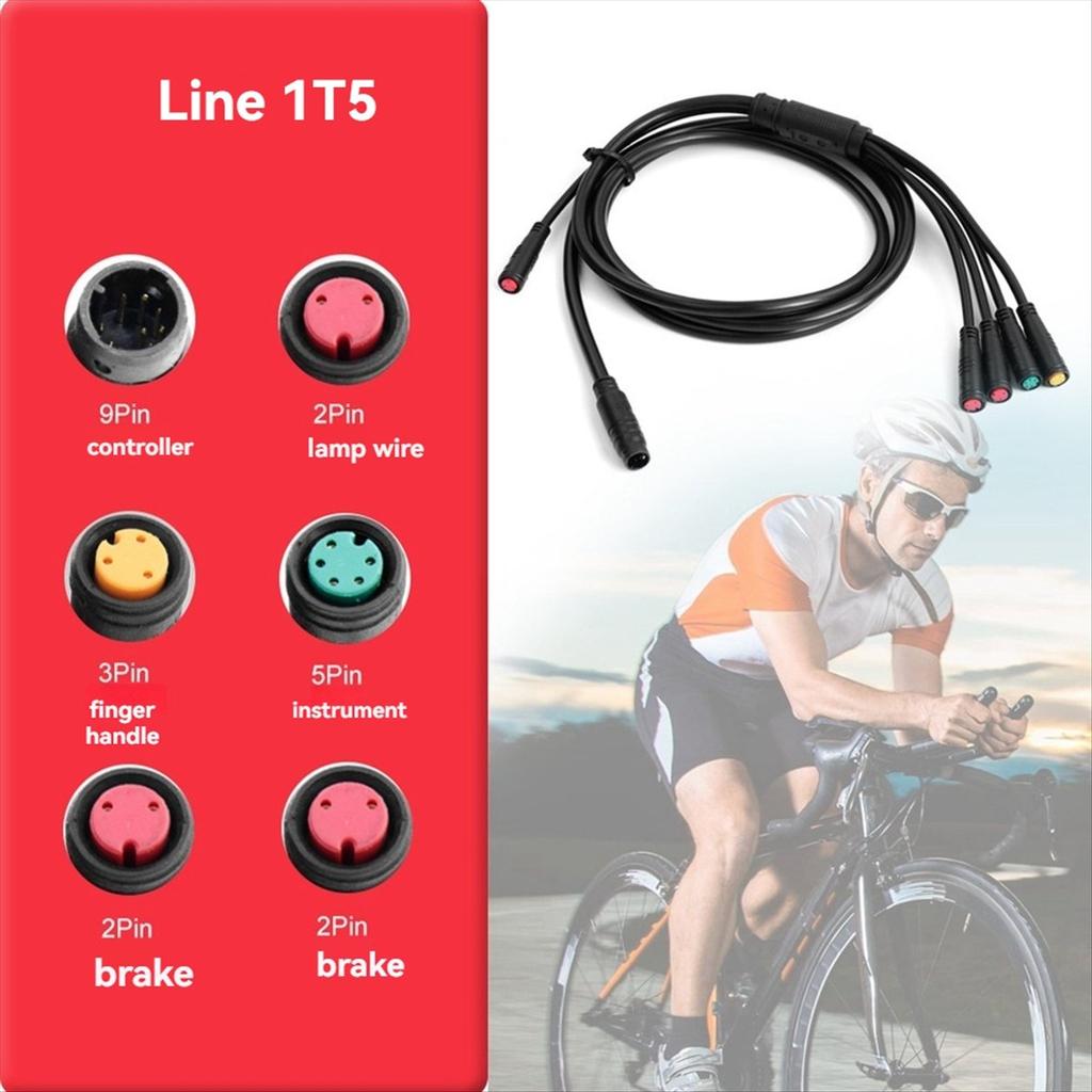 Waterproof 9Pin Main Cable for Electric Bike Controller Dashboard Connection Cable 2PIN+3PIN+5PIN for Some KT Controller