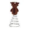 Christmas Reindeer Tree Topper 3D Flocking Elk Christmas Treetop Ornament for Indoor Home Christmas Tree
