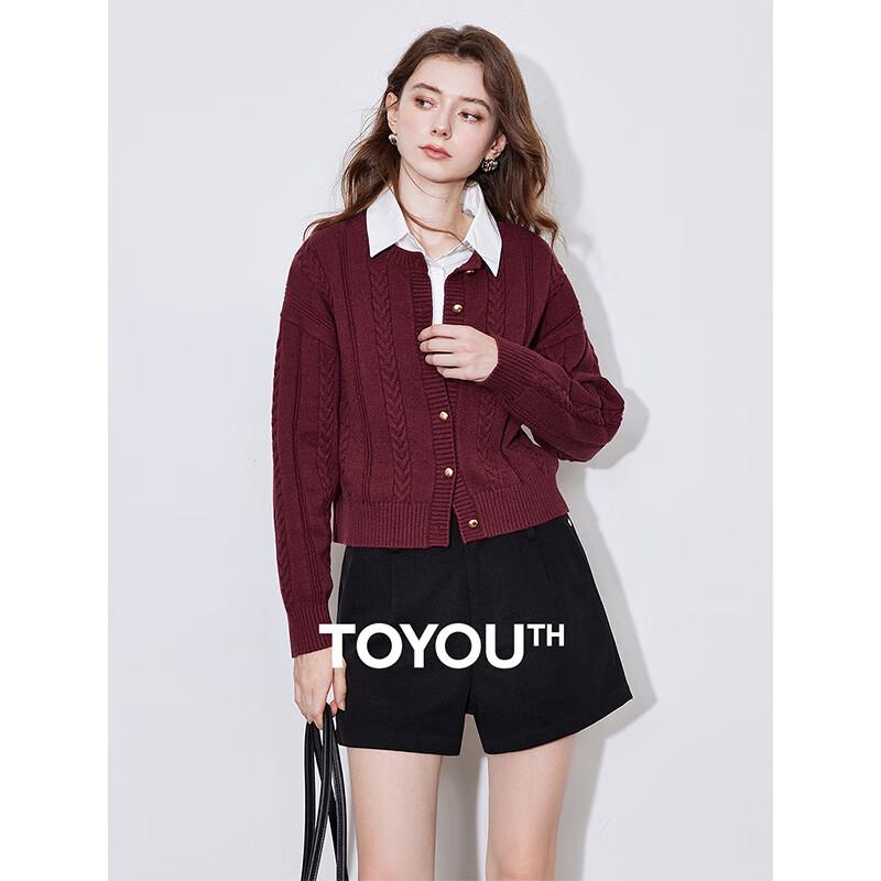 Chuyu Women's 2025 Spring Retro Cable Knit Short Cardigan