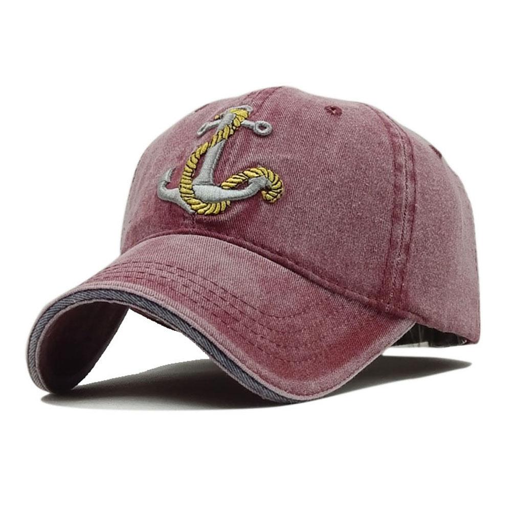 Unisex Retro Casual Baseball Cap Casquette Embroidery Anchor Sunproof Hat Outdoor Sunhat