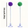 1pc Interactive Cat Toy with Plush Ball - Metal Spring Teaser Stick, Suction Cup Base, Colorful & Battery-Free, Encourages Hunting Instincts