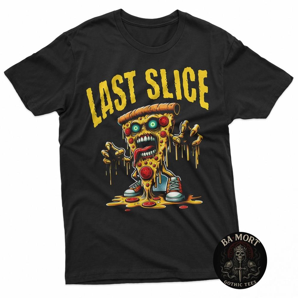Last Slice Zombie Pizza Monster Horror Cartoon Design TShirt Unisex T-Shirt XXXXL