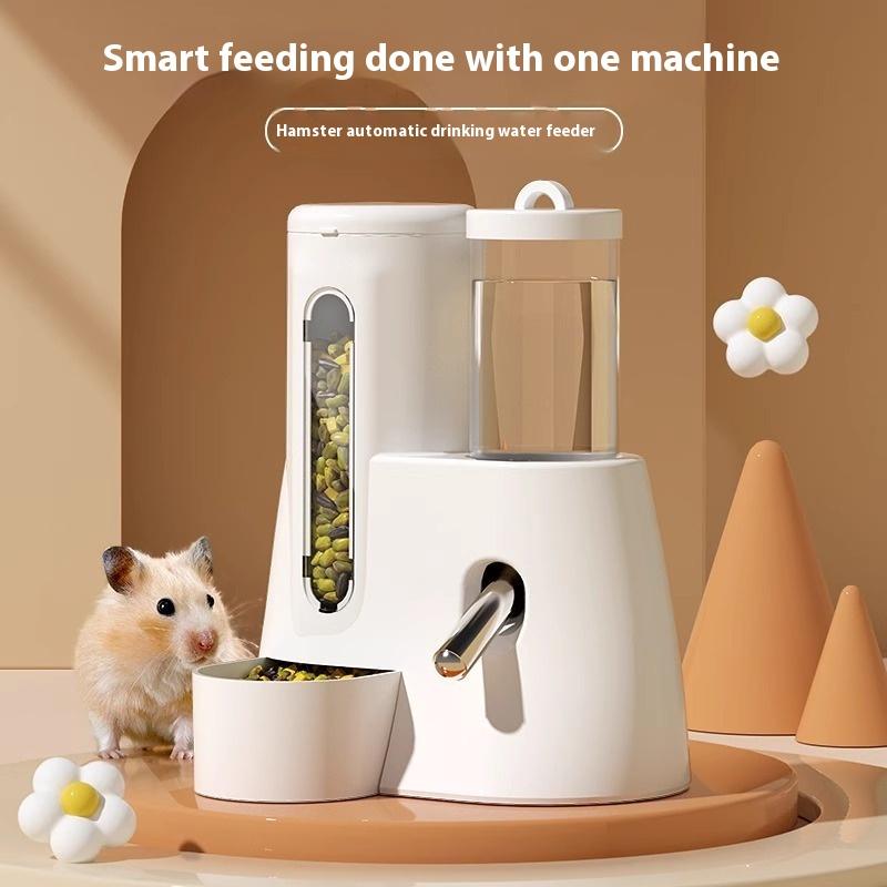 2In1 Hamster Feeder And Waterer Large Capacity Leakproof Automatic Feeder Food Water Dispenser Leak Proof Food Feeding Supplies
