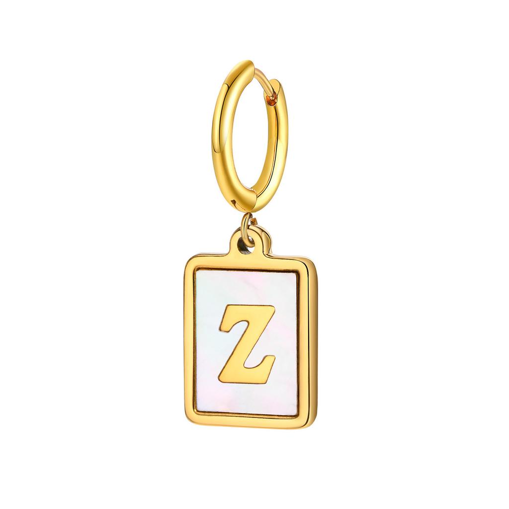 26 Letter Earrings Diy Stainless Steel Shell Letter C Earrings Gold Women'S Earrings, Jewelry Ed-637