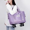 Expandable Duffle Bag Rolling Weekender Tote with Wet Pocket Overnight Duffel with Removable Casters for Travel Fitness Business Trips