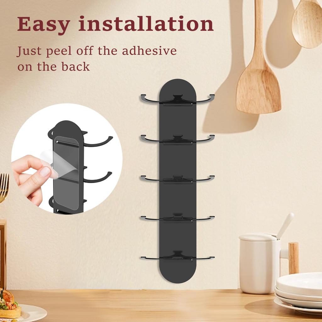 4Pcs Side Mount Coffee Pod Holder Space Saving Capsule Organizer Wall or Machine Mounted Storage Rack with Adhesive for Home