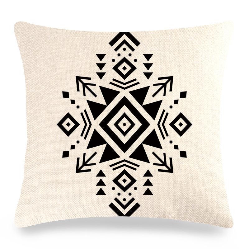 Seamless Geometric Abstract Pattern Digital Printing Short Plush Pillow Covers for Car Sofa Office Cushion Cover Home Goods