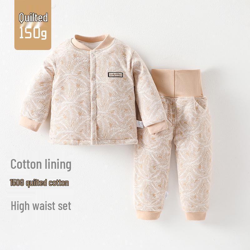 

Warm Winter Cotton Underwear Set - Padded Jacket & Pants for Boys & Girls 100 cm жёлтый