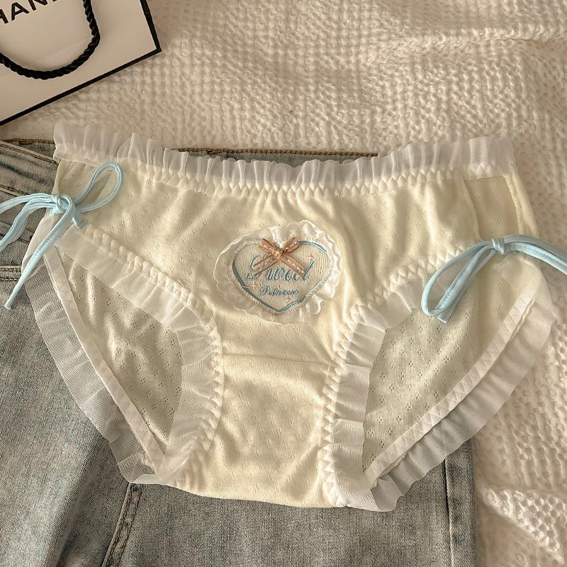 

Жіночі трусики великих розмірів Жіночі трусики із середньою талією Бант Дихаюча нижня білизна Милі трусики для дівчинки L абрикосовий