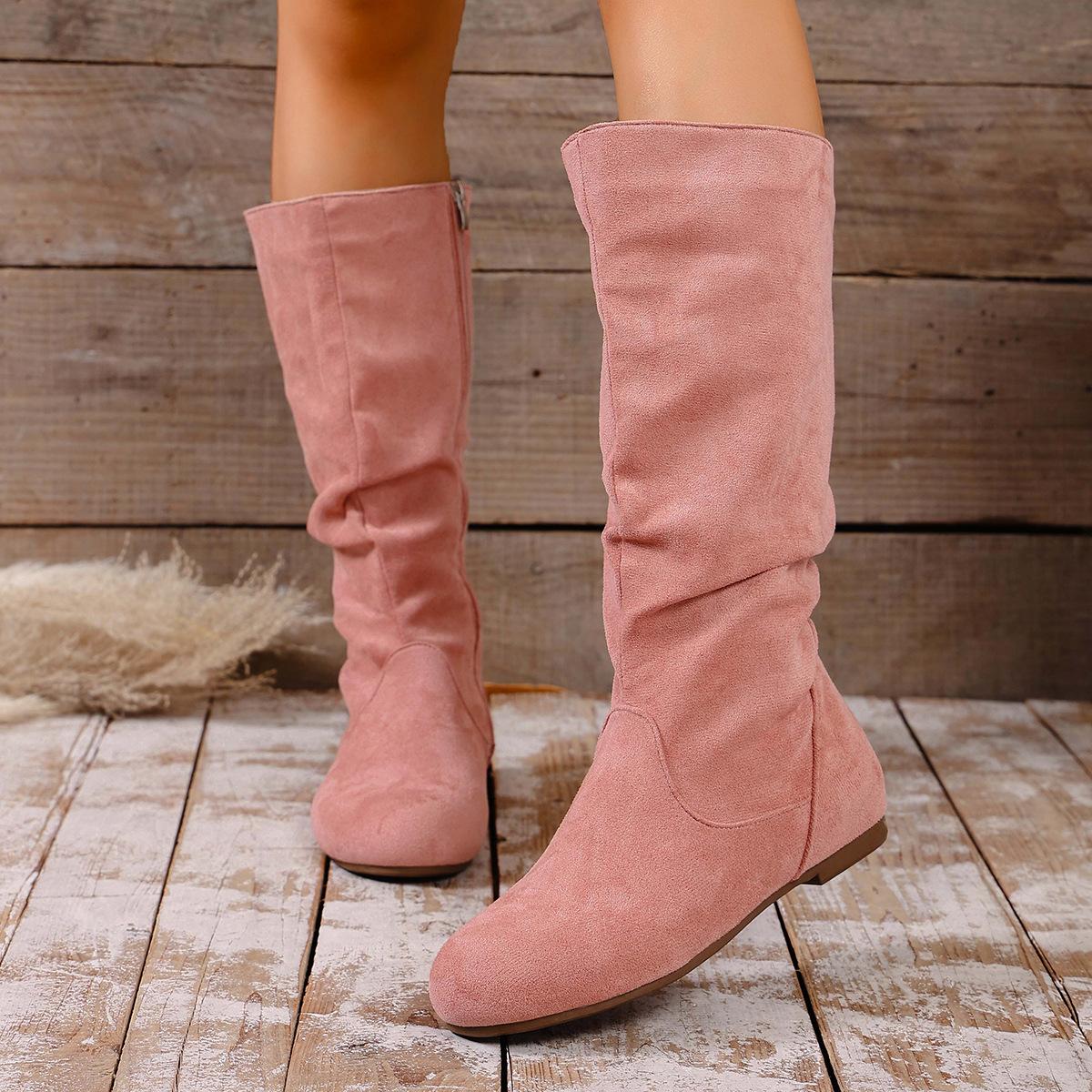 

Plus Size Shoes for Women 36-43 Autumn Spring Fashion Women Platform Comfortable Non-slip Mid-calf Boots Casual Women Boots 43 рожевий