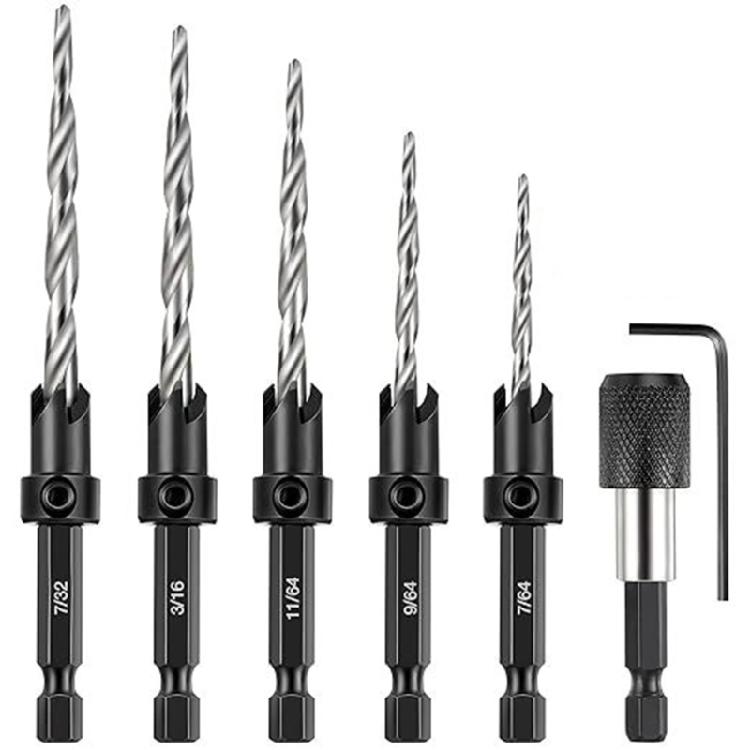 

Countersink Drill Bit 1/4 Hex Shank for #4, 6, 8, 10, 12 Screws Drill Bit Set 1
