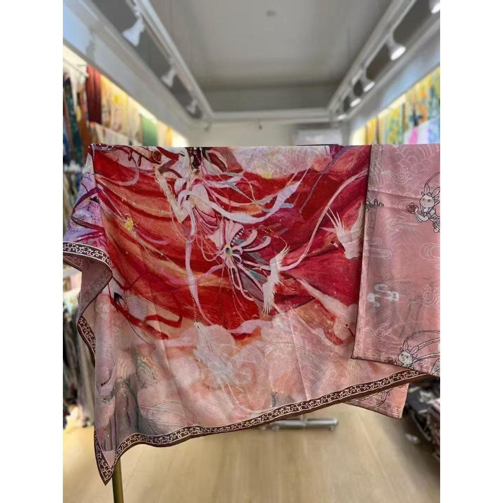140 * 140 Summer Women'S Silk Scarf Scarf Shawl Retro National Style Square Scarf New Chinese Silk Scarf