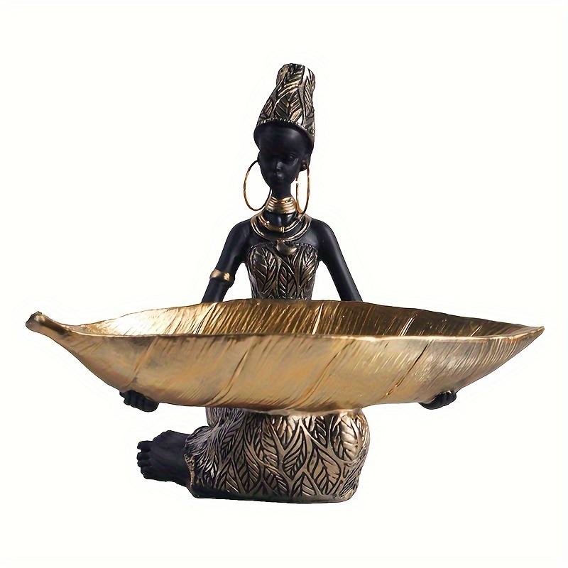 African Black Woman Tray Resin Ornament Home Decor Desktop Storage Handicraft Wholesale