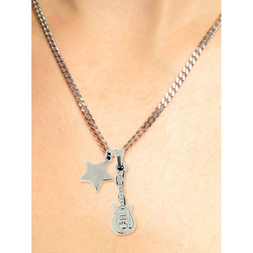Wisiorek Gwiazda Gitary Łańcuszek Obojczykowy Muzyka Inspiruje Naszyjnik Kobiety Metalowy Naszyjnik Regulowana Długość Łańcuszek Obojczykowy