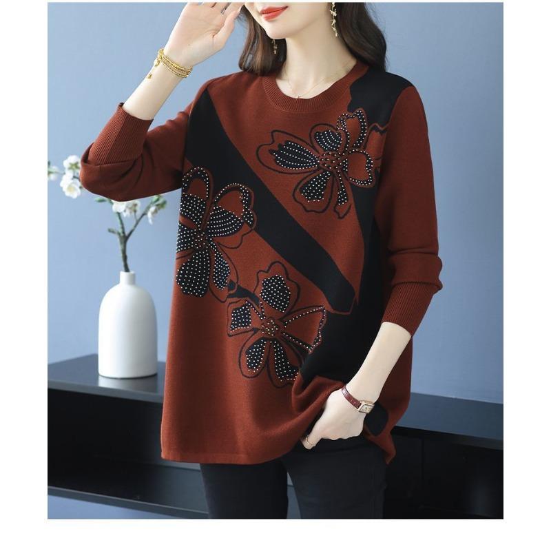 Autumn Winter Fashionable Mother's Clothing Mid-length Plus Size Sweater Skirt Knitted Bottoming Shirt