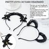 Frauen Niedliche Spitze Katzenohren Haarband Solide Schleife Haarband Stirnband Frauen Kopfschmuck Mädchen Prinzessin Tiara Haarschmuck