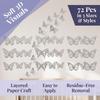 72Pcs Hollow Design Butterfly Wall Stickers Easy Cleaning 3D Butterfly Wall Decor  Wall Decoration