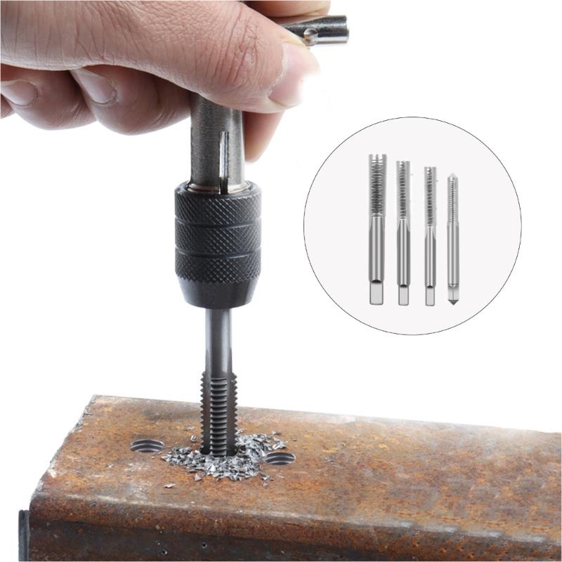 T-Handle Tap Wrench Threading Tool Set With Antislip Grip Suitable For Industrial Repair Home Improvement Projects