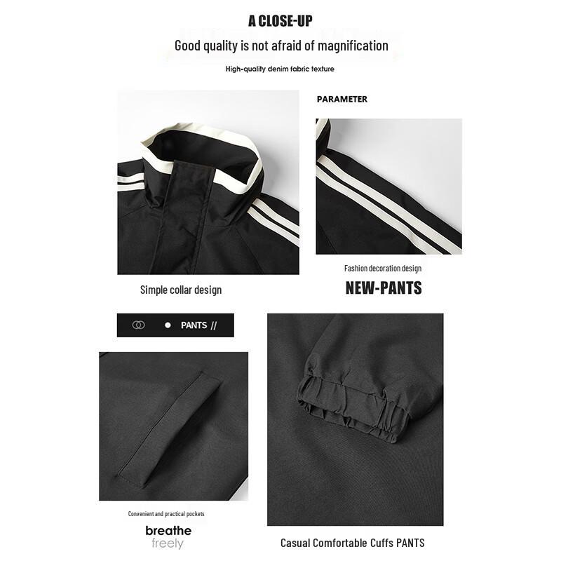 Wassup Sohot Men's Striped Color-Block Workwear Jacket