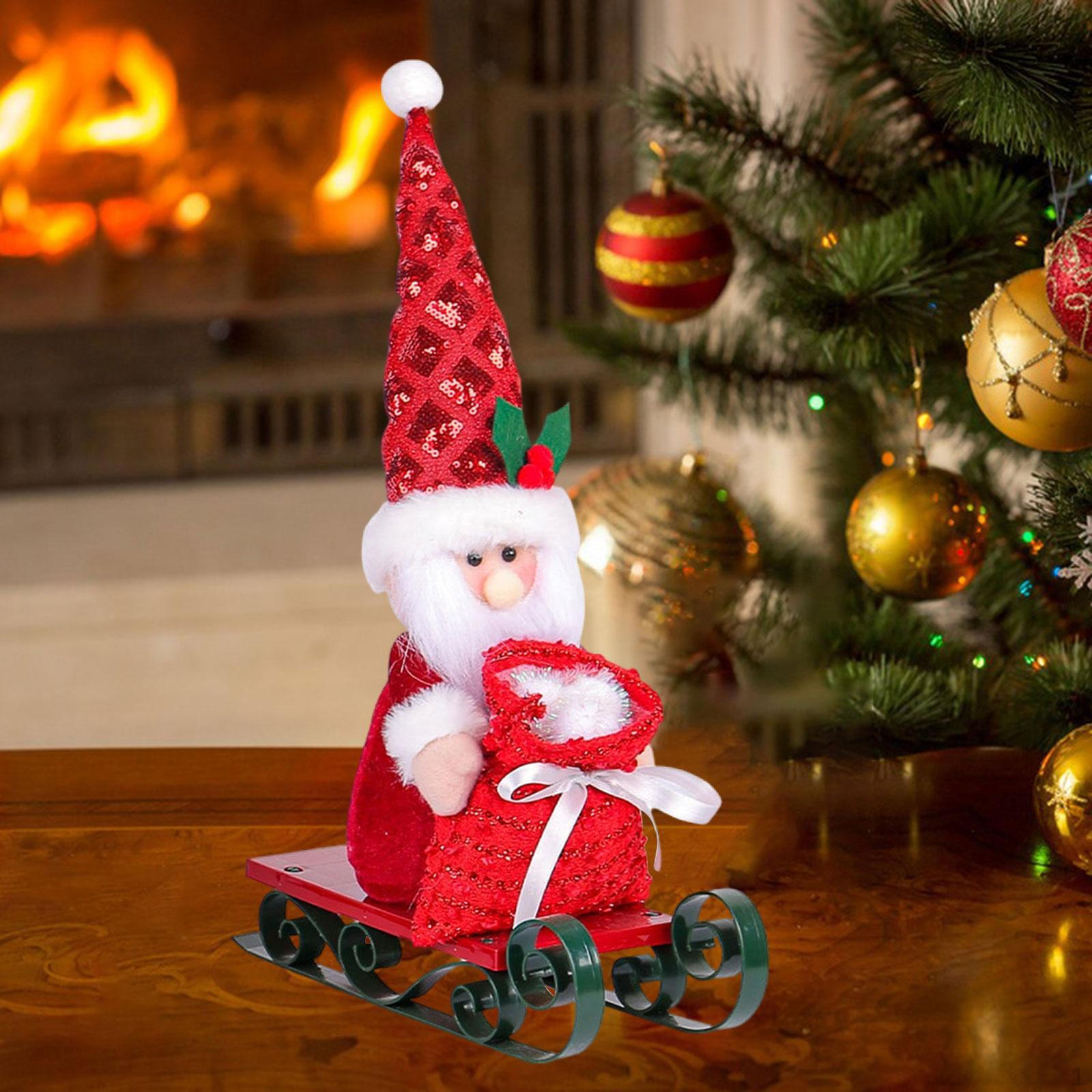 

Christmas Ornament Decoration, Home Decor, Display Santa Claus Sleigh Decoration Sequin hat