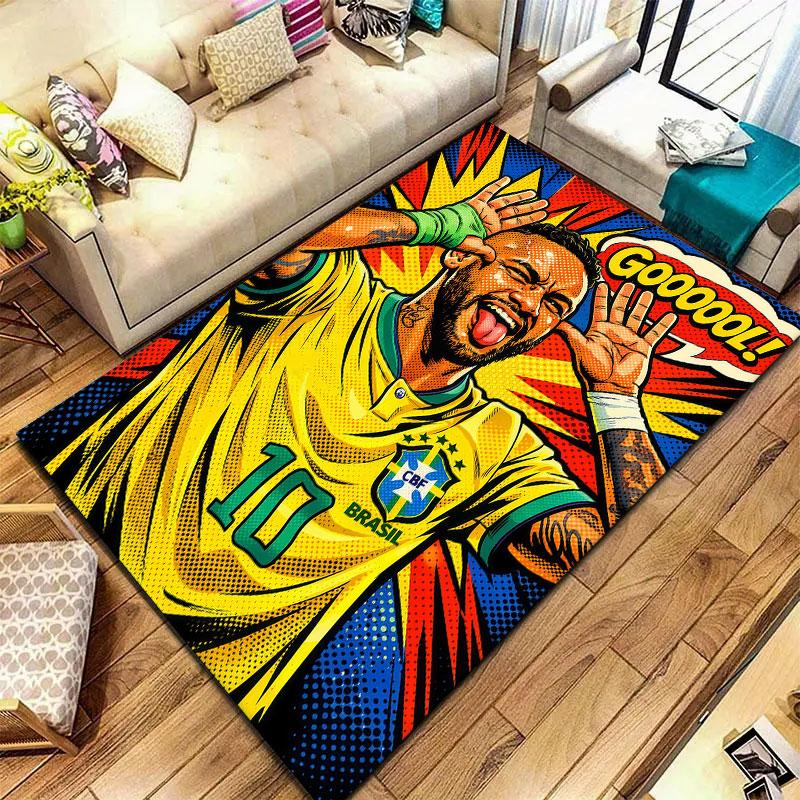 Neymar Jr Carpet Rug for Living Room Bedroom Home Sofa Decoration,Kids play Non-slip Floor Mat
