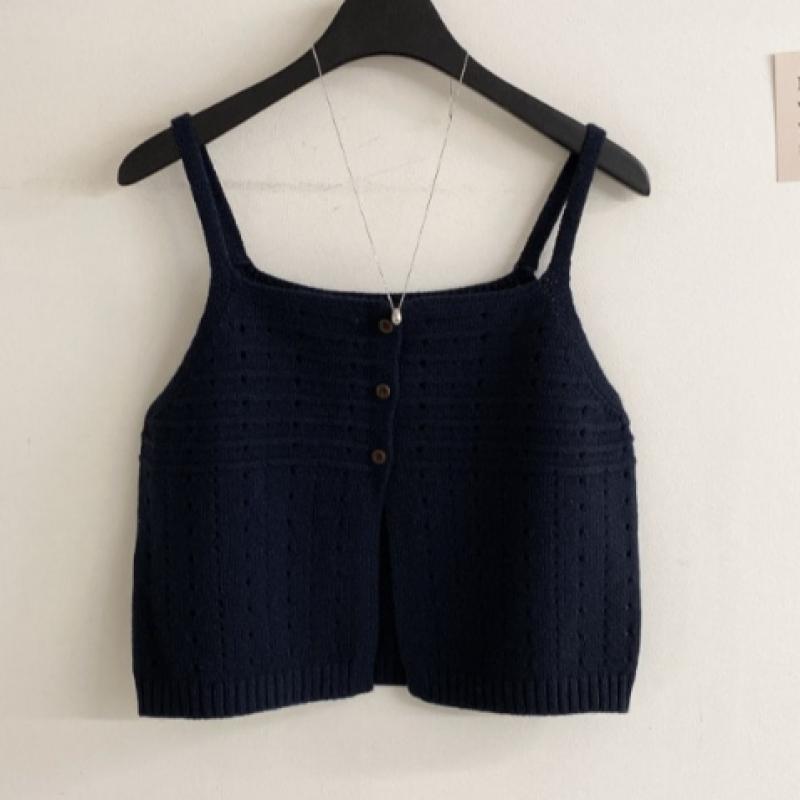 Honey J Mohave Song Song Punching Button Knit Bustier Vest 5 Color