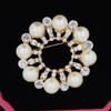 Korean Style Women's Elegant Crystal Pearl Brooch and Silk Scarf Buckle Lapel Pin Accessories