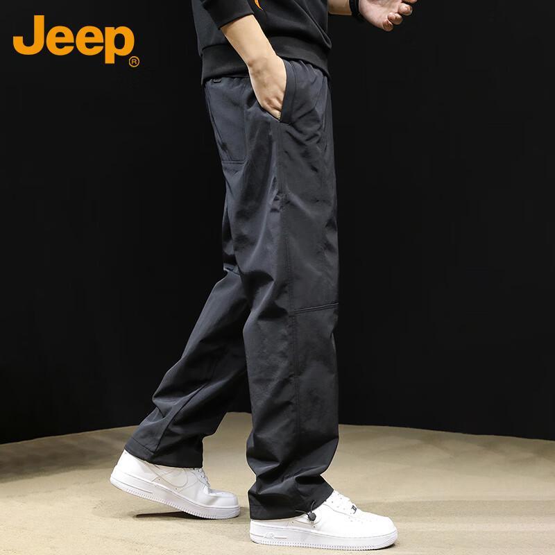 Jeep Men's Spring Autumn Cargo Straight-Leg Pants