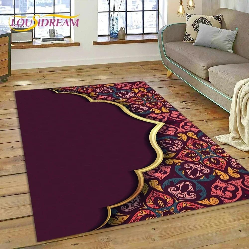 Muslimský Islám Modlitba Klečící Poly Podložky Mandala Koberec Kobereček do Ložnice Obývacího Pokoje Domácí Dekorace na Pohovku,Velká Dekorativní Podlahová Rohož