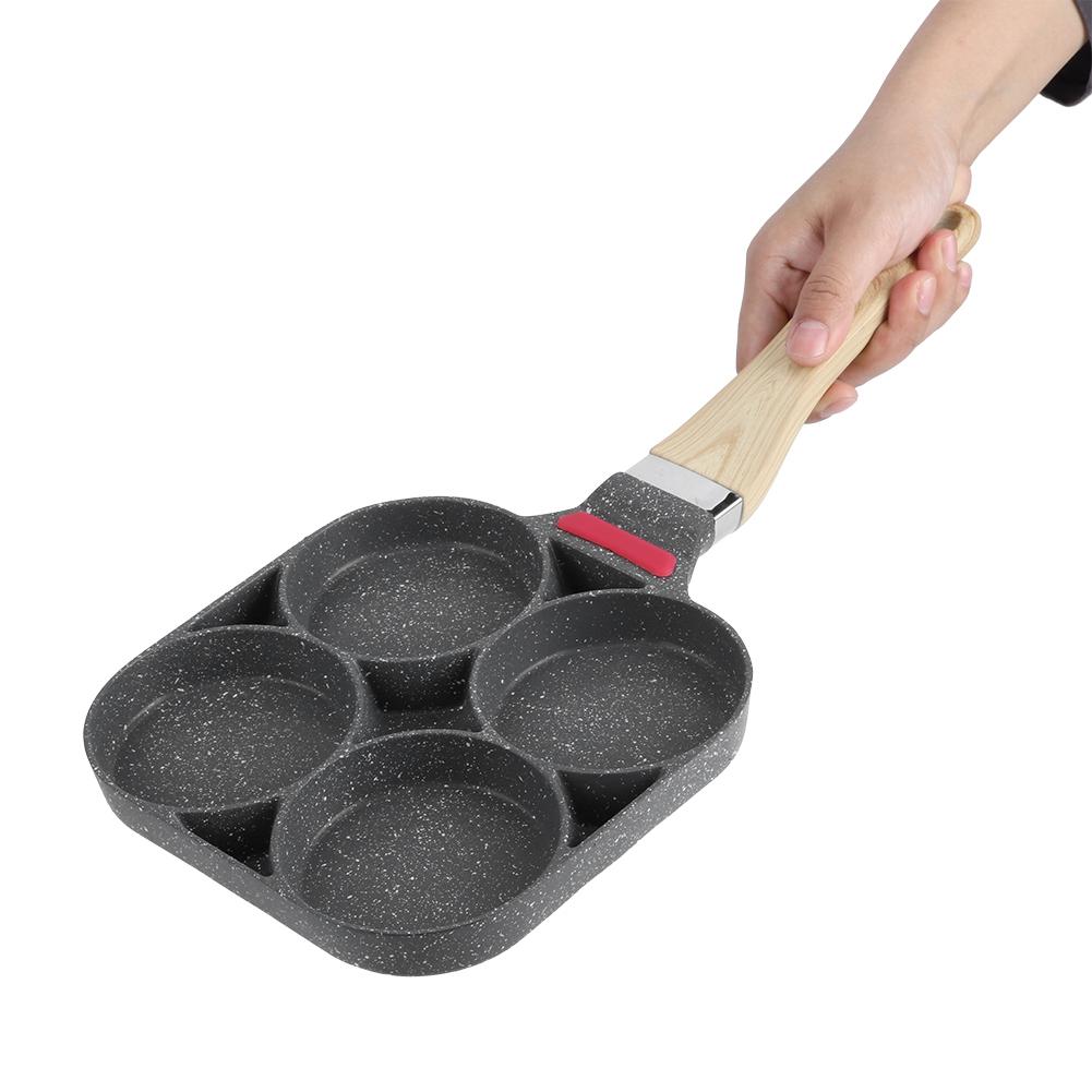 Kitchen Breakfast Pancake Cooking Pan Aluminum Frying Pan Mold for Egg Hamburger with Handle(Open Fire Induction Cooker
