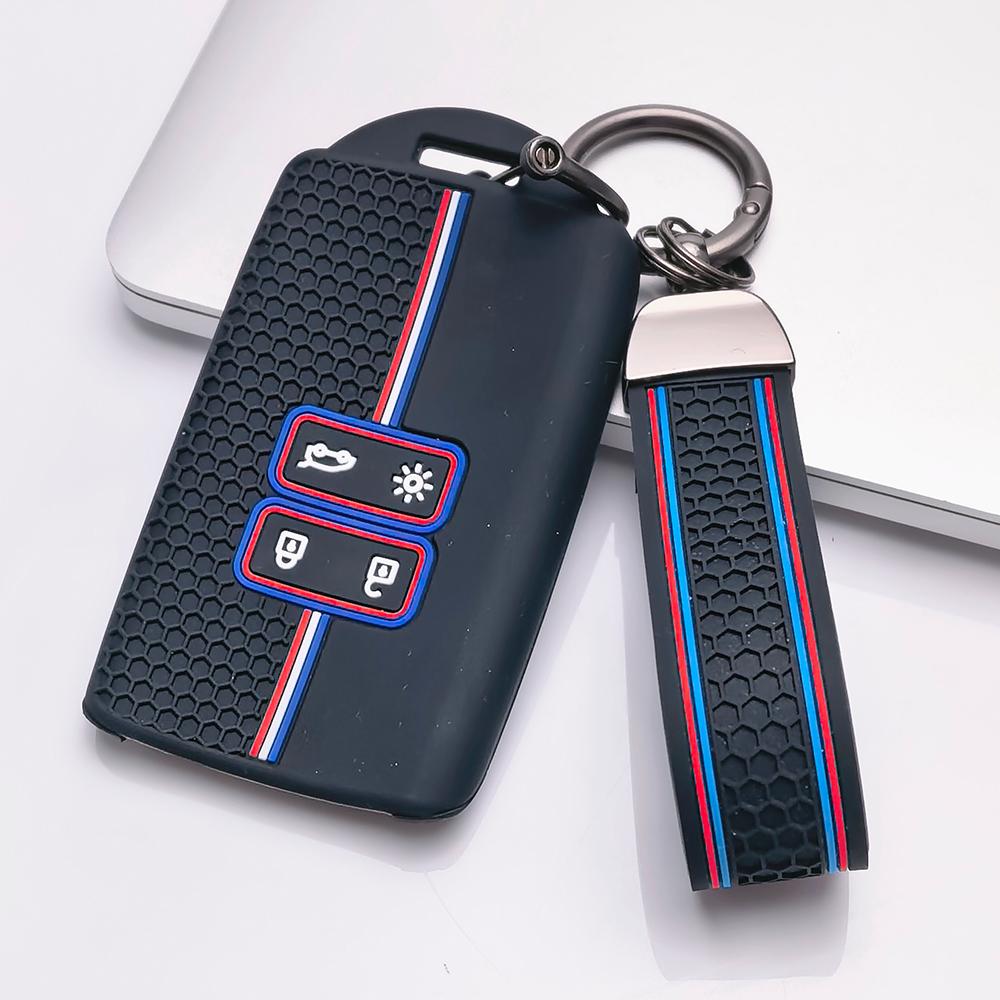 Key Case Cover for Renault Koleos Kadjar Megane Talisman Espace Scenic Grand with Keychain Anti-Scratch Guard Shockproof Protection