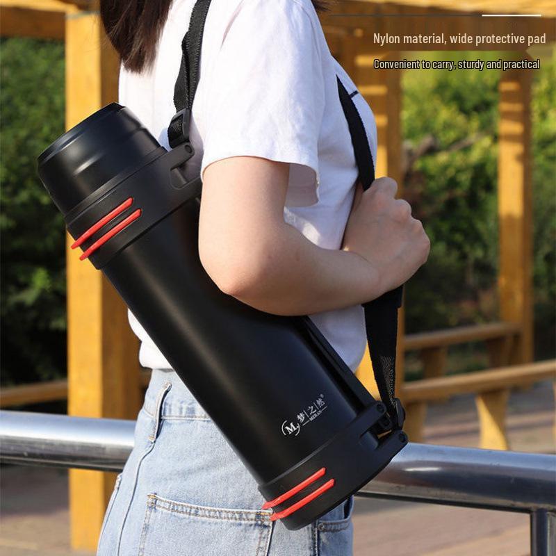 Portable Stainless Steel Insulated Travel Kettle - Large Capacity Outdoor Thermos Bottle