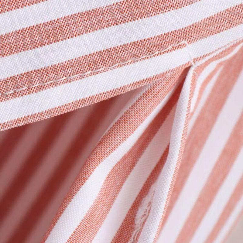 Kaslead New Women clothes Western Style Fashion Simple Long sleeve Loose Lapel Single Breasted Stripe Shirts