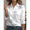 Distressed Print Women Blouse Spring Autumn Femme Office Lady Button Up Turn Down Collar Shirts