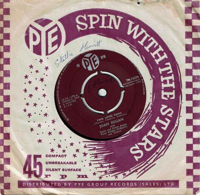 7inch Record JOAN REGAN - Papa Loves Mama 7N15278 Pye Records 1960 UK Pop Used