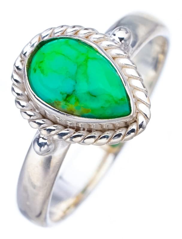

StarGems® Natural Copper Chalcedony Handmade 925 Sterling Silver Ring 6.75 F3169
