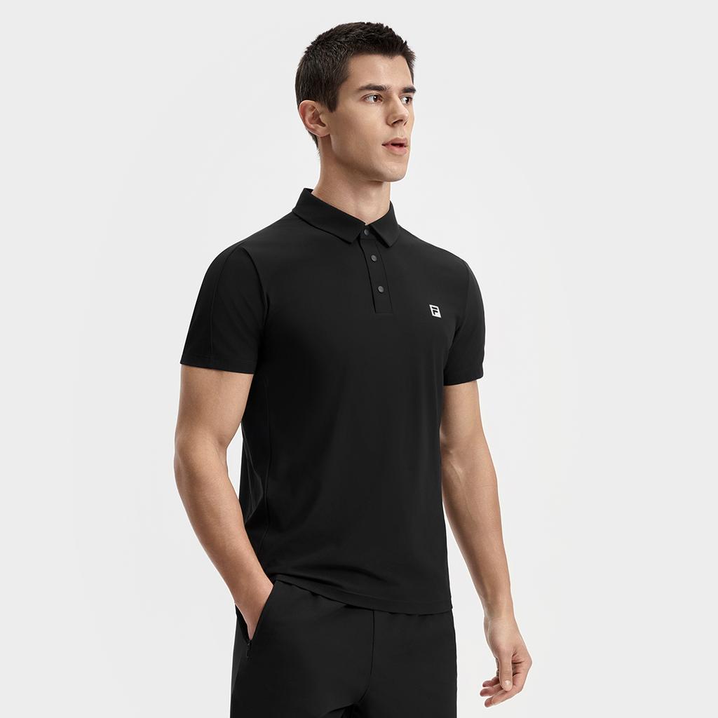 New FILA Fitness Series Polo Shirt Men's Pitch Black BK A11M521118F-BK