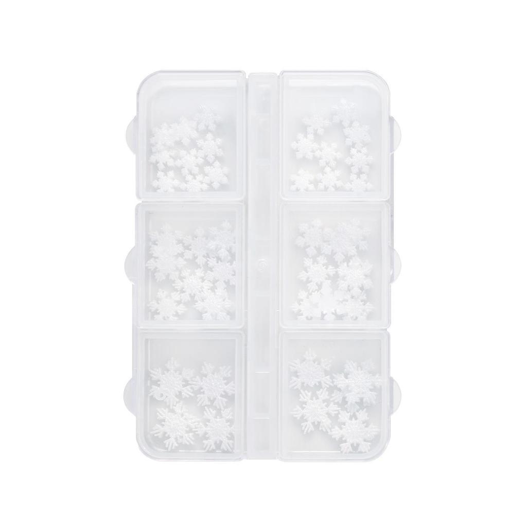 6-Grid Mixed Christmas Alloy Nail Art: Snowflakes & Trees DIY Accessories