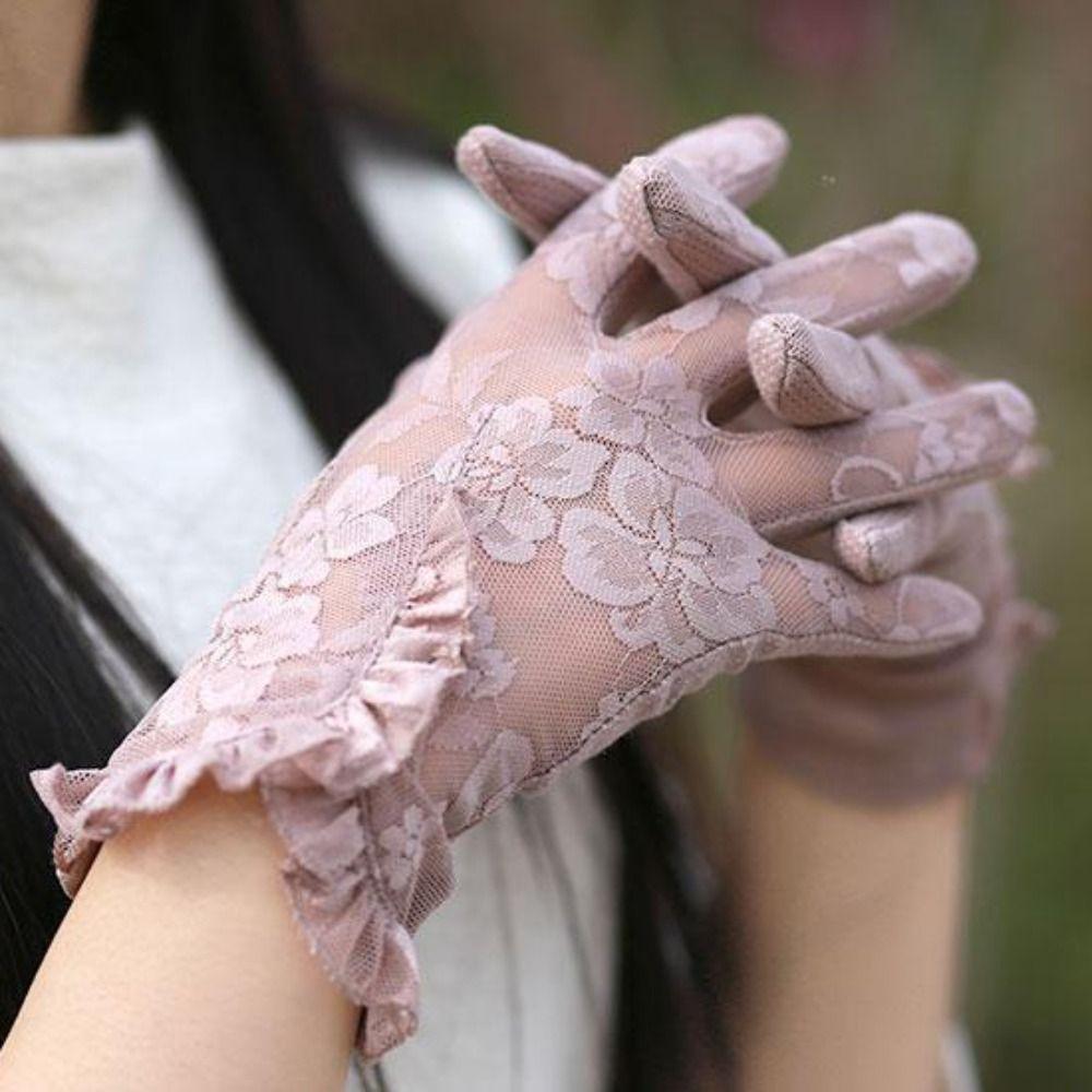 Thin Ice Silk Glove Anti-Slip Touch Screen Gloves Summer Driving Mittens  Women Girls