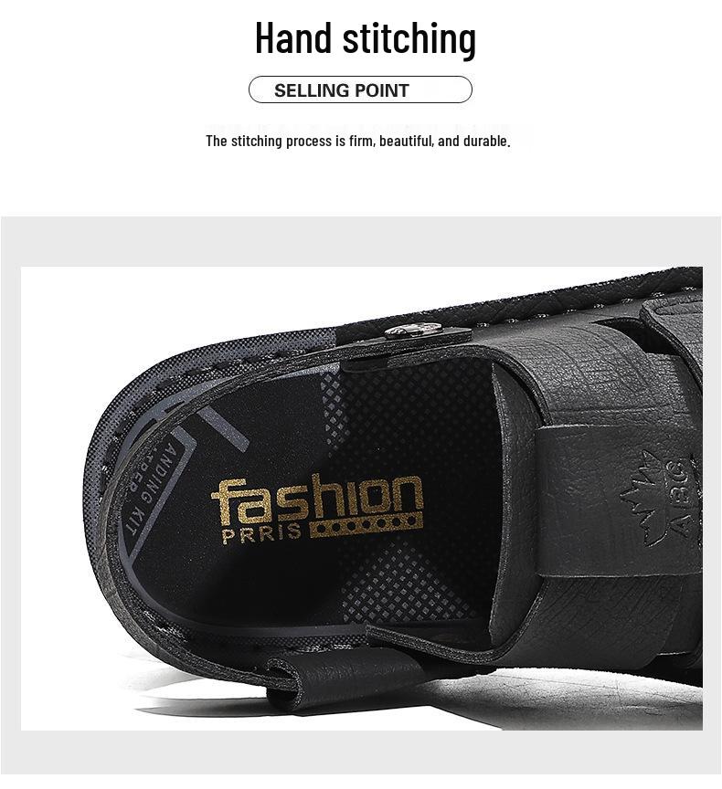 Men's Breathable Cross-Strap Closed-Toe Roman Beach Sandals