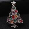 Christmas Fashion Simple Retro Rhinestone Brooch Minimalist Star Christmas Tree Multi-layer Series Brooches Accessories Gifts