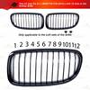 12 Slats Kidney Front Grill Grille Decal Stripe Cover Clip Trim For BMW F45 F46 Active / Gran Tourer 2015- M-Sport