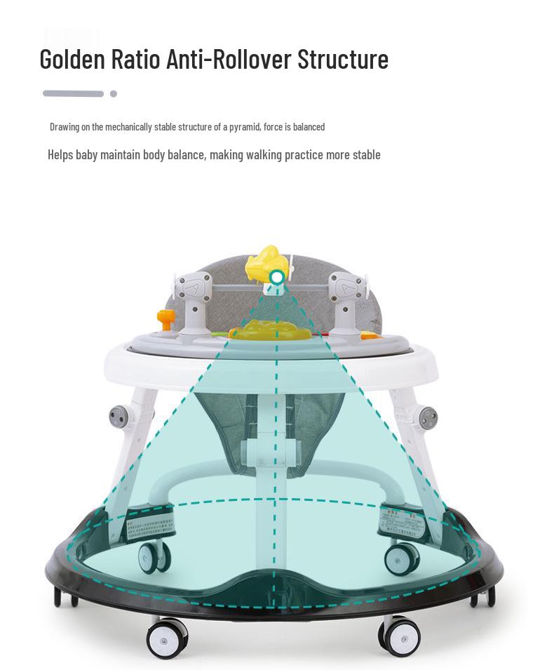 Multi-Function Baby Walker: Anti-Fall, Anti-Rollover, U-Shaped, Suitable for Boys & Girls.