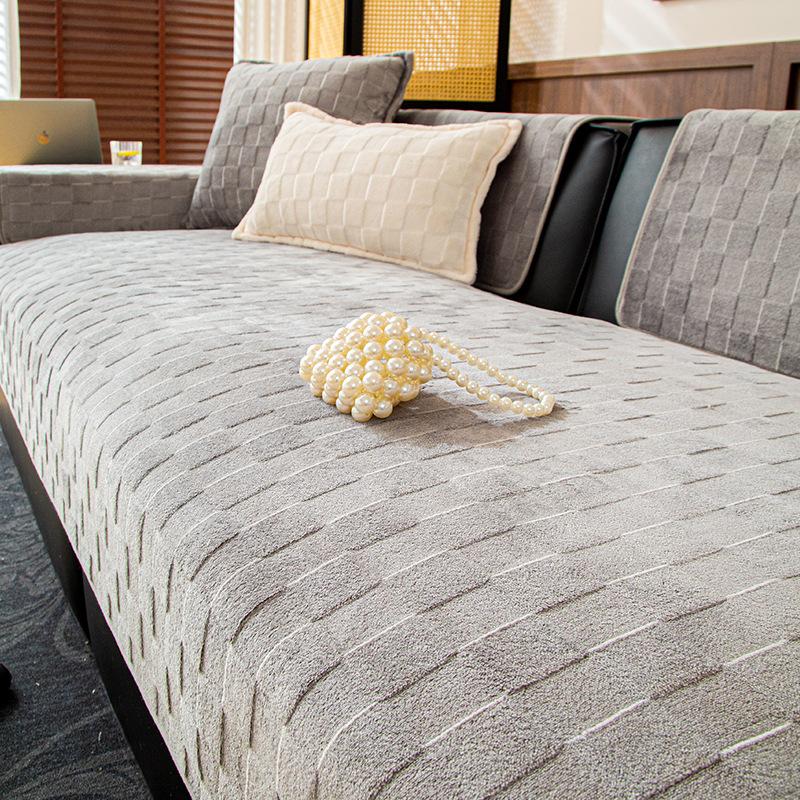 

Подушка для дивана Новый Зимний Плюшевый Чехол для дивана Современный Простой Высококлассный Легкая Роскошь Нескользящий Кожаный Чехол для дивана Полотенце 70*120cm