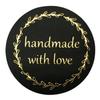 500 buc. autocolante handmade cu dragoste etichetă de copt autocolant de nuntă etichetă de petrecere sigiliu de plic decorativ papetărie autocolant negru