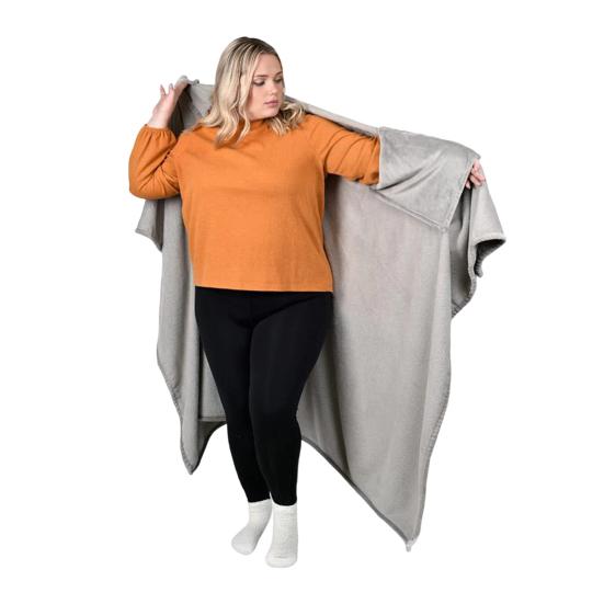 Wearable Blanket Adults Flannel Blanket Shawl Warm Cape Wrap Cozy Winter Blanket for Home Office Living Room Lounge Christmas Gift Idea